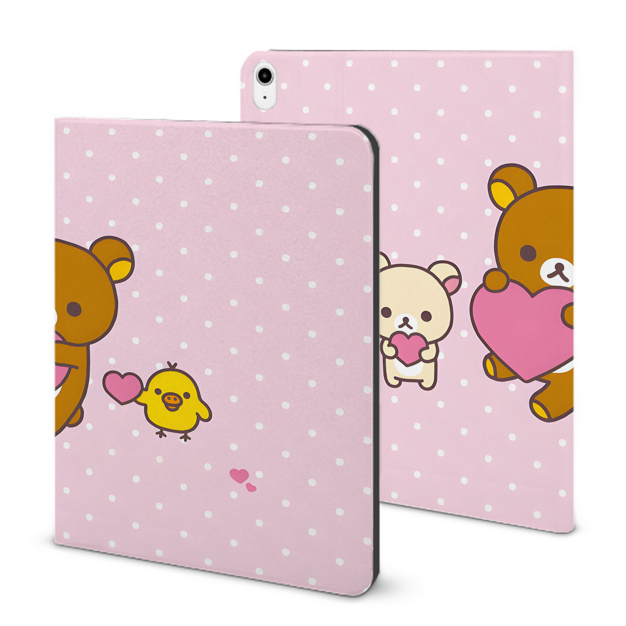 （画像用） リラックマ リラックマ キイロイトリ Rilakkuma Korilakkuma Kiiroitori IPadケース ペンホルダー付き ブックスタイルデザイン